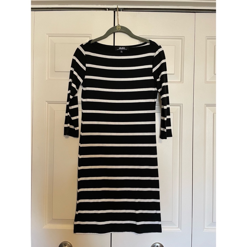 Lulu’s Heir Lines Black Striped Bodycon Dress